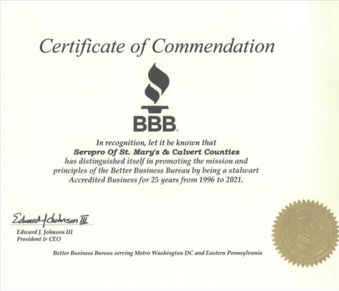BBB certificate